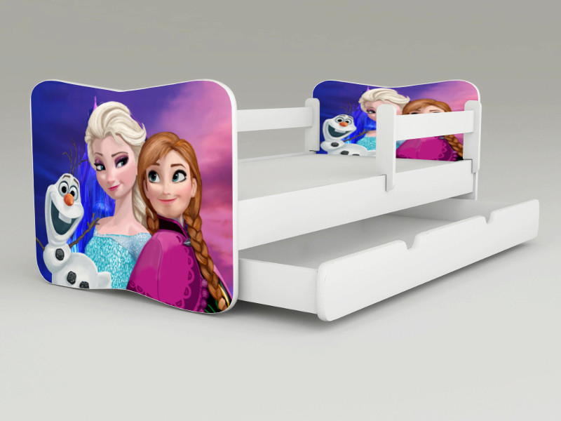 Detská posteľ s odnímateľnými bočnicami + šuflík Frozen II